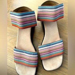 Charles Shoe Co Multi Colored Stretch Sandal